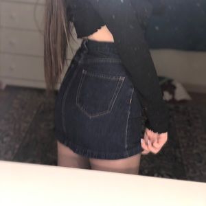 mini button up denim skirt ☆